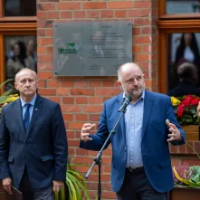Marszałek Piotr Całbecki i wiceprezydent Torunia Rafał Pietrucień