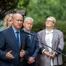 Przemawia wiceprezydent Torunia Rafał Pietrucień