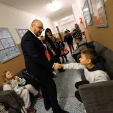 Spotkanie prezydenta Pawła Gulewskiego z finalistami turnieju "Z orlika na stadion"