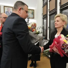 Przewodniczący Rady Łukasz Walkusz i Skarbnik Miasta Aneta Pietrzak