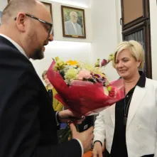 Prezydenta Paweł Gulewski i dyrektor Wydziału Budżetu Beata Łuczak
