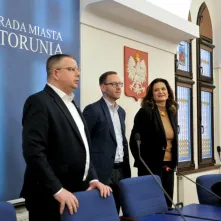 Przewodniczący RMT Łukasz Walkusz z radnymi 