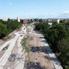 W Toruniu trwa budowa fragmentu Trasy Staromostowej w rejonie targowiska miejskiego.
