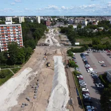 W Toruniu trwa budowa fragmentu Trasy Staromostowej w rejonie targowiska miejskiego.
