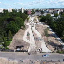 W Toruniu trwa budowa fragmentu Trasy Staromostowej w rejonie targowiska miejskiego.