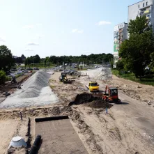 W Toruniu trwa budowa fragmentu Trasy Staromostowej w rejonie targowiska miejskiego.