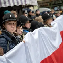 Uroczystości na Rynku Staromiejskim z okazji 107. rocznicy odzyskania niepodległości
