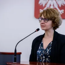 Wręczenie podziękowań Justynie Kardasz i Krzysztofowi Kołowskiemu