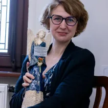 Wręczenie podziękowań Justynie Kardasz i Krzysztofowi Kołowskiemu