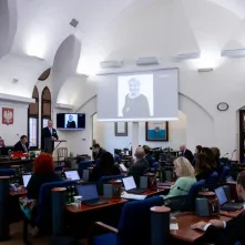 Wręczenie podziękowań Justynie Kardasz i Krzysztofowi Kołowskiemu