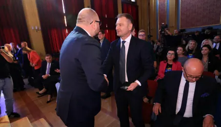 Prezydent Torunia Paweł Gulewski i minister Sławomir Nitras