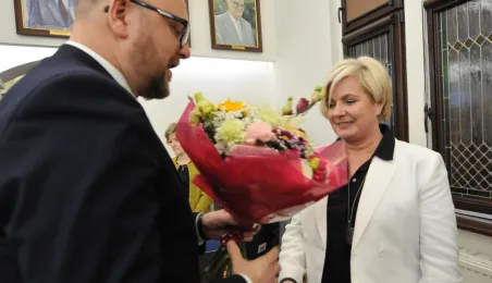 Prezydenta Paweł Gulewski i dyrektor Wydziału Budżetu Beata Łuczak