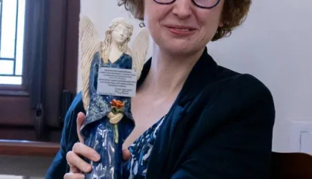 Wręczenie podziękowań Justynie Kardasz i Krzysztofowi Kołowskiemu