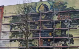 Mural "Piecza toruńska" - prace, 1.12.2024 r.