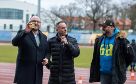 Inauguracja rundy wiosennej III ligi piłki nożnej - ZKS Elana 1968 vs. Flota Świnoujście