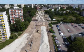 W Toruniu trwa budowa fragmentu Trasy Staromostowej w rejonie targowiska miejskiego.