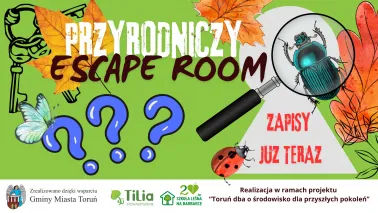 Plakat imprezy "Przyrodniczy escape room"