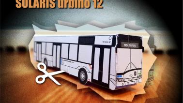 Na zdjęciu złożony model autobusu Solaris Urbino