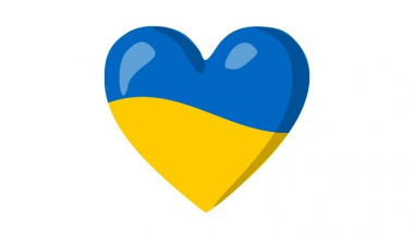 Serce w kolorach ukraińskiej flagi - niebiesko-żółte