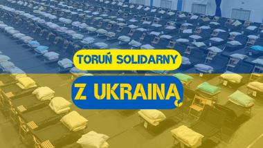 Grafika informująca o akcji Toruń solidarny z Ukrainą