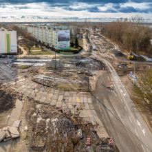 Postęp prac na Szosie Okrężnej, styczeń 2024 r.