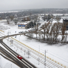 Ulica Gagarina i pętla tramwajowa w śniegu, fot. Natalia Przytarska 